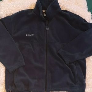 Columbia front zip , navy, fleece jacket Size XL